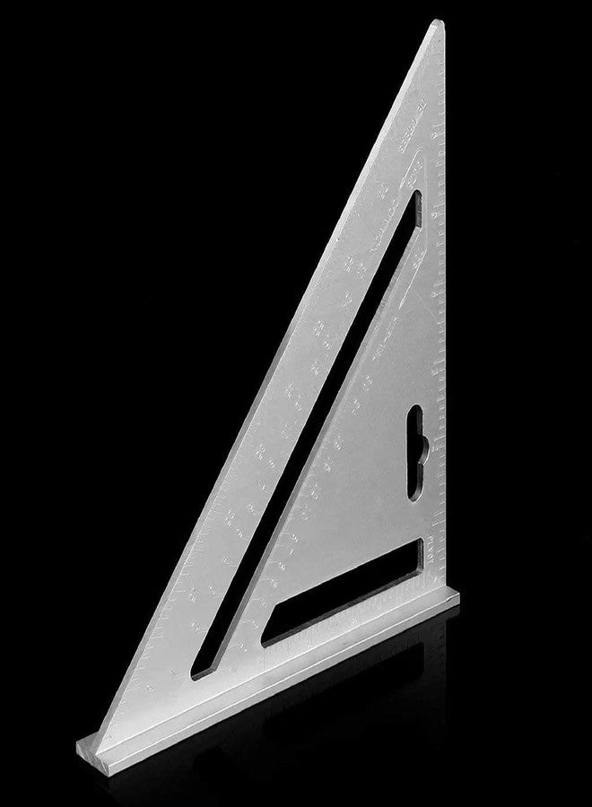 Emergity Premium Aluminum Alloy Double Side 90 Degree Right Angle Triangle Scale Ruler with Metric Inch Measurement Hand Tool | Set Square - Image 3